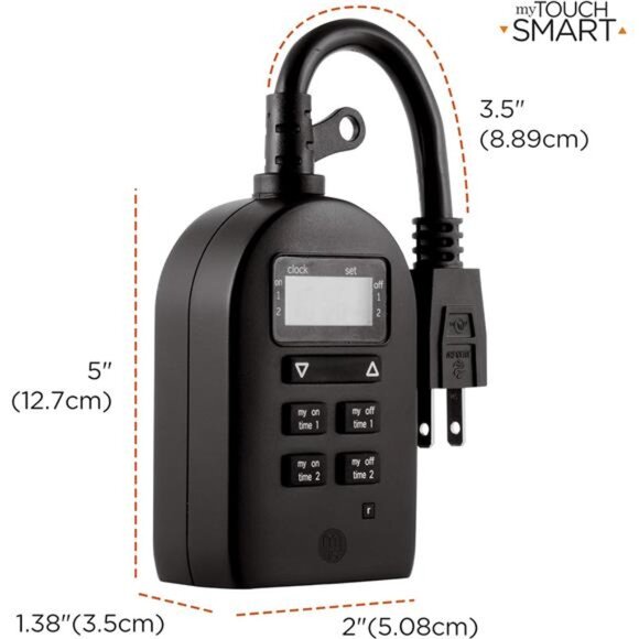 Indoor/Outdoor Plug-in Digital Timer, One Grounded Outlet, Two Easy-to-Set - Picture 7 of 8
